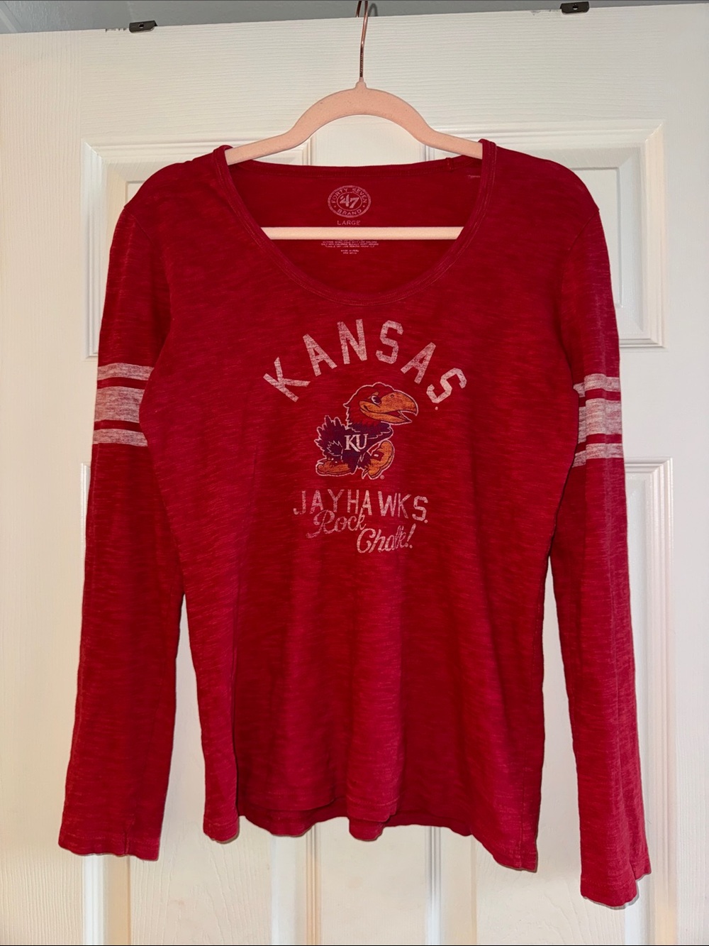 Kansas Jayhawks Women's Red Long-Sleeve Tee